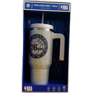 NBA Bling Stainless Steel Tumbler‎ - Blue and Silver